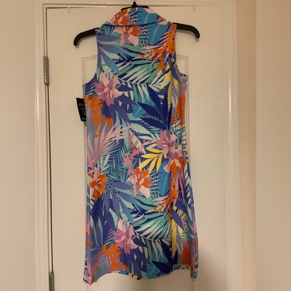 NWT Boston Proper XXS Vacation Tropical Hawaii Print Dress Front Zip - Picture 7 of 8
